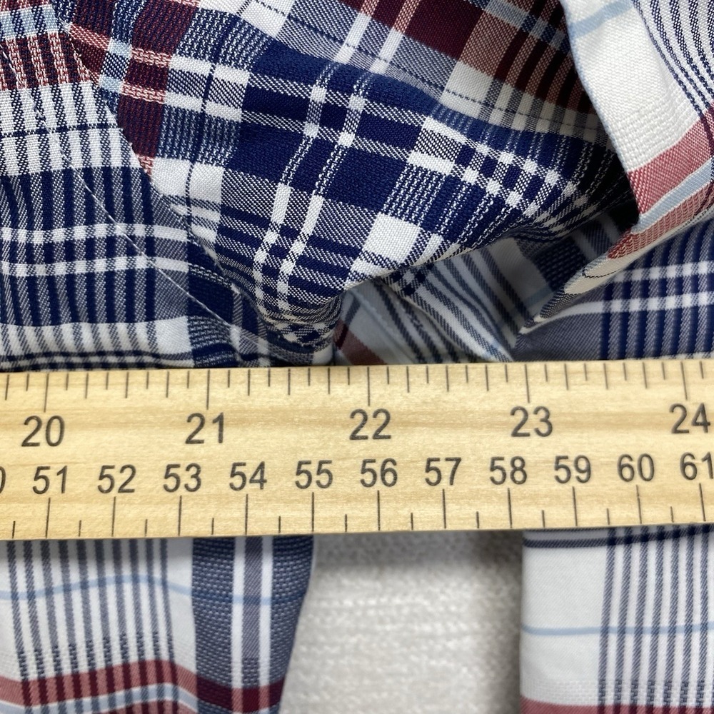 Brooks Brothers Regent Button Down Shirt Mens M Red White Blue Plaid Non-Iron - Picture 8 of 10